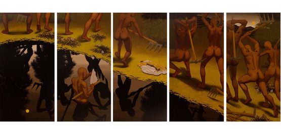 Lets Deal with the Old Mans Mountain by Butsapasila Wanjing contemporary artwork Painting