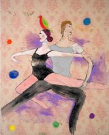A Parrot atop Dancers by Jenny Watson contemporary artwork painting
