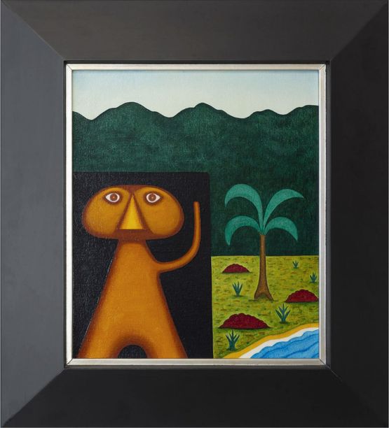 Tawera landscape with tree by Michael Illingworth contemporary artwork Painting