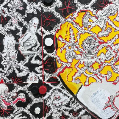 Trenton Doyle Hancocks Electrifying Canvases at Hales Gallery