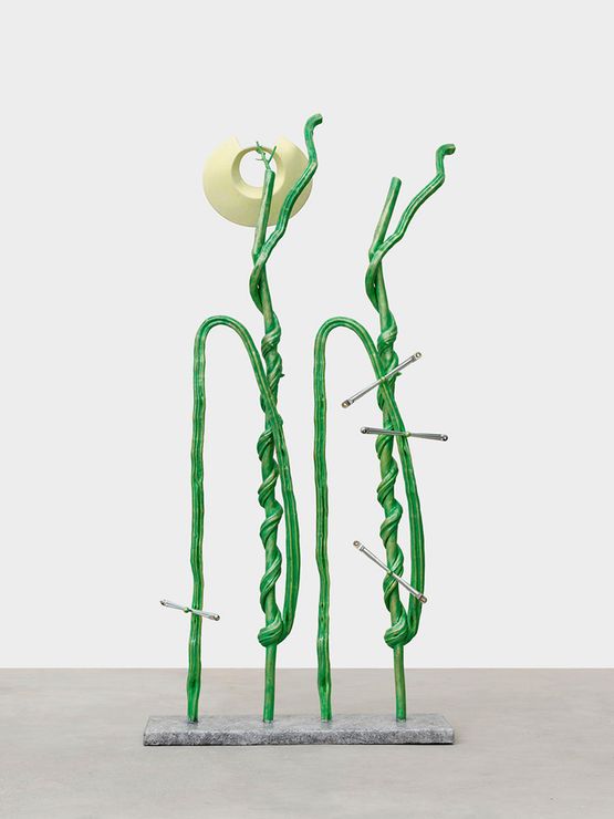 Twin Servants Vertical Lines Dinner in the Jungle by Guan Xiao contemporary artwork Painting