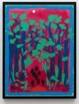 Coming to Jones Road Study 2 A Chalk White Moon in a Blood-Red Sky by Faith Ringgold contemporary artwork painting