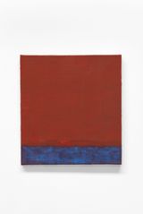 Horizon rouge mer bleu cobalt by Christine Safa contemporary artwork painting