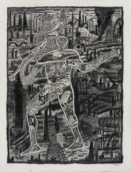 The Cern Abbas Giant and Corporate Giants by Derek Boshier contemporary artwork Works on Paper