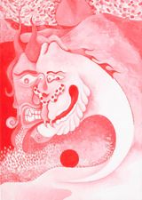 The Red pen dragon by M Smart contemporary artwork painting