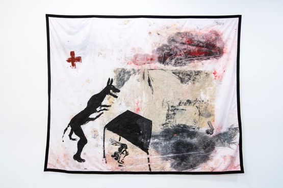 Big wolf of my dreams by Amina Benbouchta contemporary artwork Painting