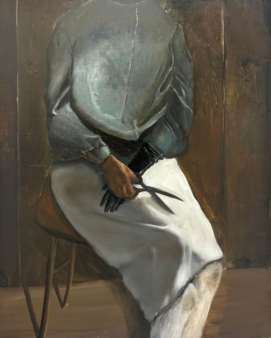 Lost Gloves Severed Heart by Ahn Ji-San contemporary artwork Painting