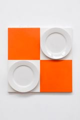 Untitled Orange with Ceramic Plate by John Nixon contemporary artwork mixed media