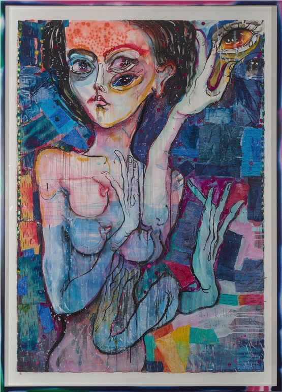 Shimmer Girl by Del Kathryn Barton contemporary artwork Works on Paper