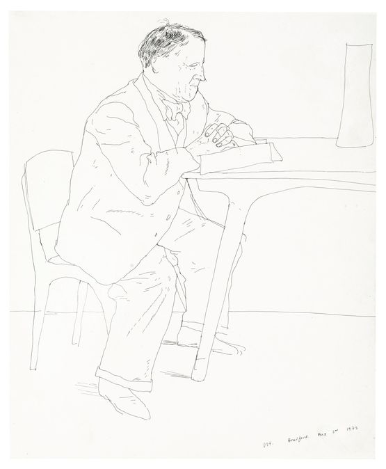 Artists Father Reading at Table by David Hockney contemporary artwork Painting
