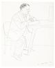 Artists Father Reading at Table by David Hockney contemporary artwork Painting