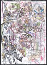Take the iron-splashed splashed body as evidenceThis happened in our centuryAll photoreceptors are on vacation by C-Botsu  contemporary artwork drawing painting works on paper