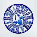 My Little Paris in Blue-and-White Series - Perfume by Angel Hui contemporary artwork painting