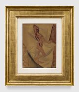 Study for Nude with Drapery by Pablo Picasso contemporary artwork drawing painting works on paper