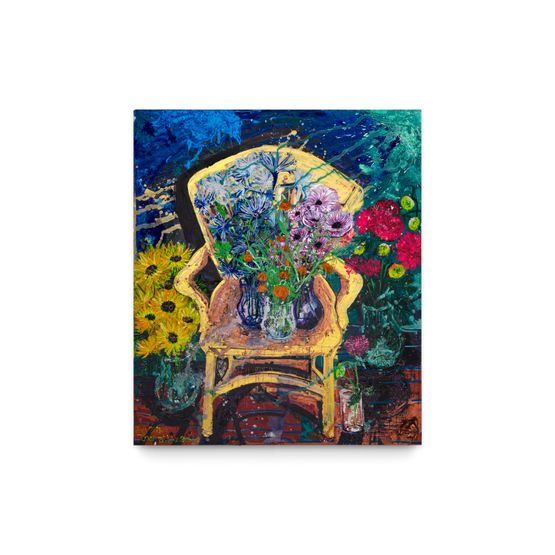 Self Portrait as Flowers by Thomas Houseago contemporary artwork Painting