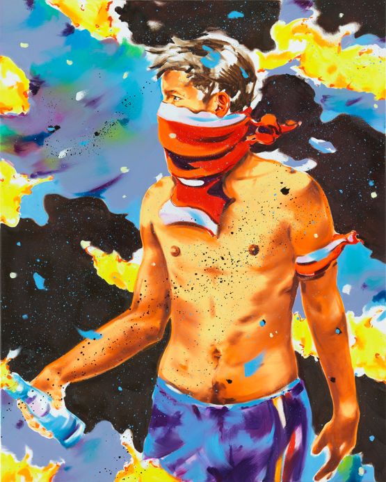 Riot Game by Norbert Bisky contemporary artwork Painting