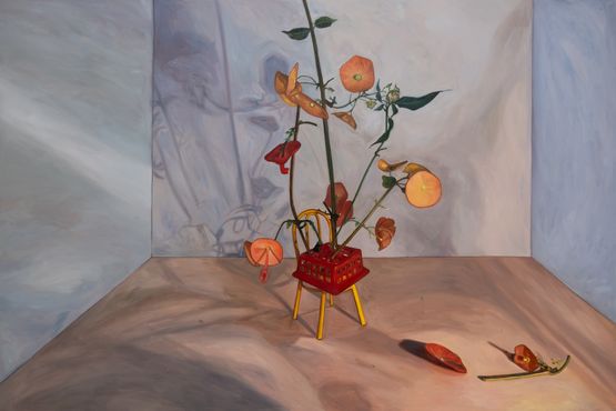 Ang upuan ng Kahel  The Mandarins Chair by Yasmin Sison-Ching contemporary artwork Painting