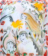 Saint Doves Pond and All The Related Stories by Yulia Iosilzon contemporary artwork painting works on paper