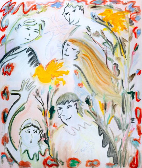 Saint Doves Pond and All The Related Stories by Yulia Iosilzon contemporary artwork Painting