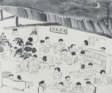 The Afterlife Manga Book Club by anusman contemporary artwork drawing works on paper