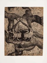 Untitled from the BlackWhite Animals series by Wanda Pimentel contemporary artwork drawing works on paper