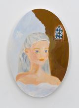 Cinderella at Rapunzels castle in her snowy cloud outfit by Karen Kilimnik contemporary artwork painting
