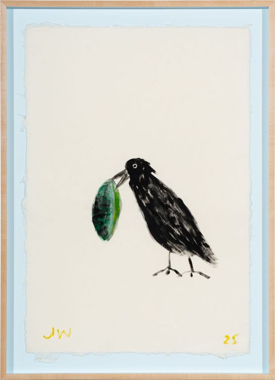 Crow with an avocado peel by Jenny Watson contemporary artwork Painting