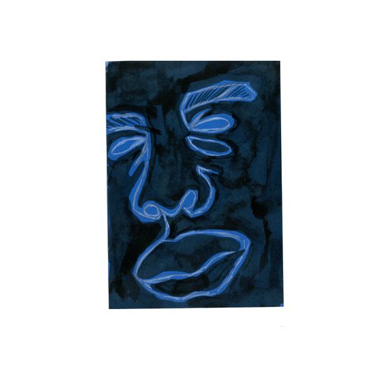 Blue Portrait 2 by Joy Yamusangie contemporary artwork Works on Paper