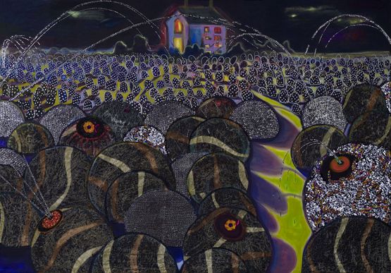Home on a far away strand by Ndidi Emefiele contemporary artwork Painting