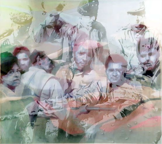 Che Guevara from the series Angles Morts by Sandra Del Pilar contemporary artwork Painting