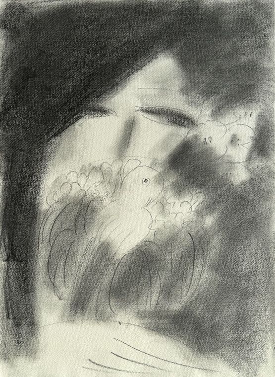 Wistfulness by Walasse Ting contemporary artwork Drawing