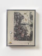 Calcutta feels by Gianfranco Baruchello contemporary artwork drawing mixed media painting