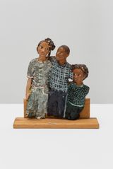 My Three Loving Grands Qulazia Jesse Ebony by Reverend Joyce Mcdonald contemporary artwork sculpture