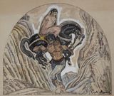 Farhad Carrying Shirin and Her Horse by Mikayil Abdullayev contemporary artwork painting