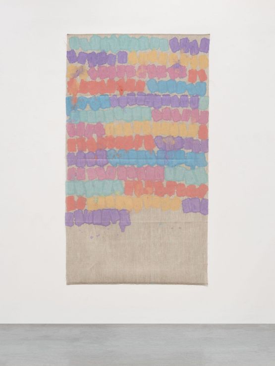 Policromo orizzontale by Giorgio Griffa contemporary artwork Painting
