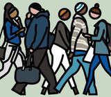 Walking in New York. 7. by Julian Opie contemporary artwork painting