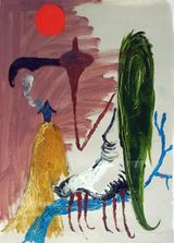 Bird of Bataan 4 by Manuel Ocampo contemporary artwork painting works on paper