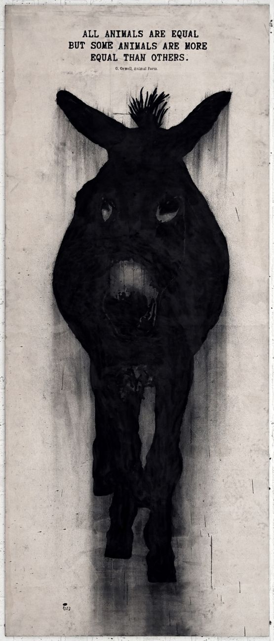 All Animals Are Equal But.. by Sadik Kwaish Alfraji contemporary artwork Painting