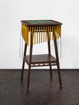 Music Room Darmstadt Chessboard Table Chimes Thunder Drum and Tambourines by Nevin Aladag contemporary artwork sculpture