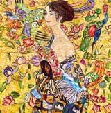 Lady with a Fan after Gustav Klimt by Vik Muniz contemporary artwork print