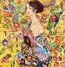 Lady with a Fan after Gustav Klimt by Vik Muniz contemporary artwork Print