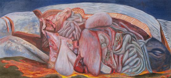 The Velvet Volcano by Jill Mulleady contemporary artwork Painting