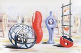 Scultpural Objects School by Henry Moore contemporary artwork print