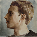 The Face of Facebook 4 by Zhu Jia contemporary artwork works on paper
