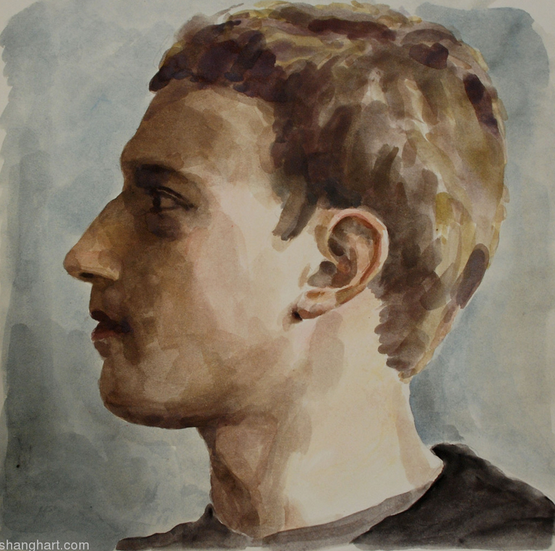 The Face of Facebook 4 by Zhu Jia contemporary artwork Works on Paper