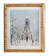 Eglise de Champagne-au-Mont-dOr Rhone by Maurice Utrillo contemporary artwork painting