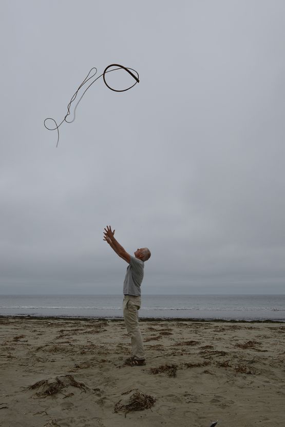 Kelp thrown into a grey overcast sky Drakes Beach California 14 July 2013 by Andy Goldsworthy contemporary artwork Photography