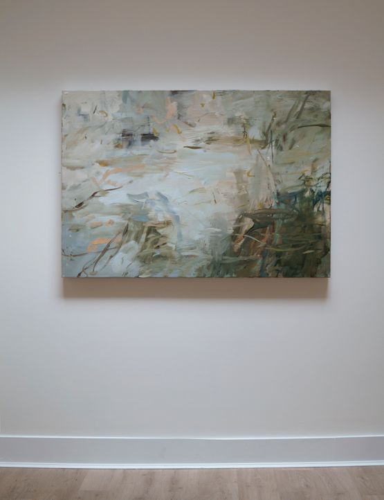 Looking into the Water Soft Day by Louise Balaam contemporary artwork Painting