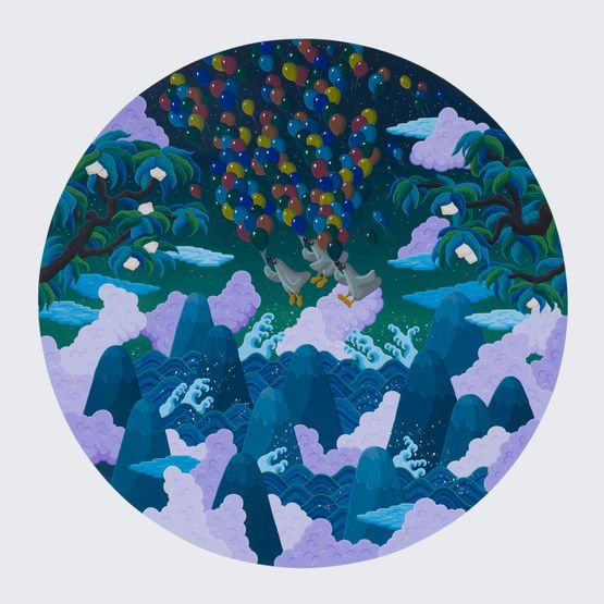 Wings of the Moonlit Sea by Sunwoo Kim contemporary artwork Painting