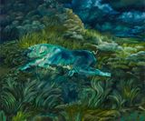 Pig in Leisure by Kat Lyons contemporary artwork painting